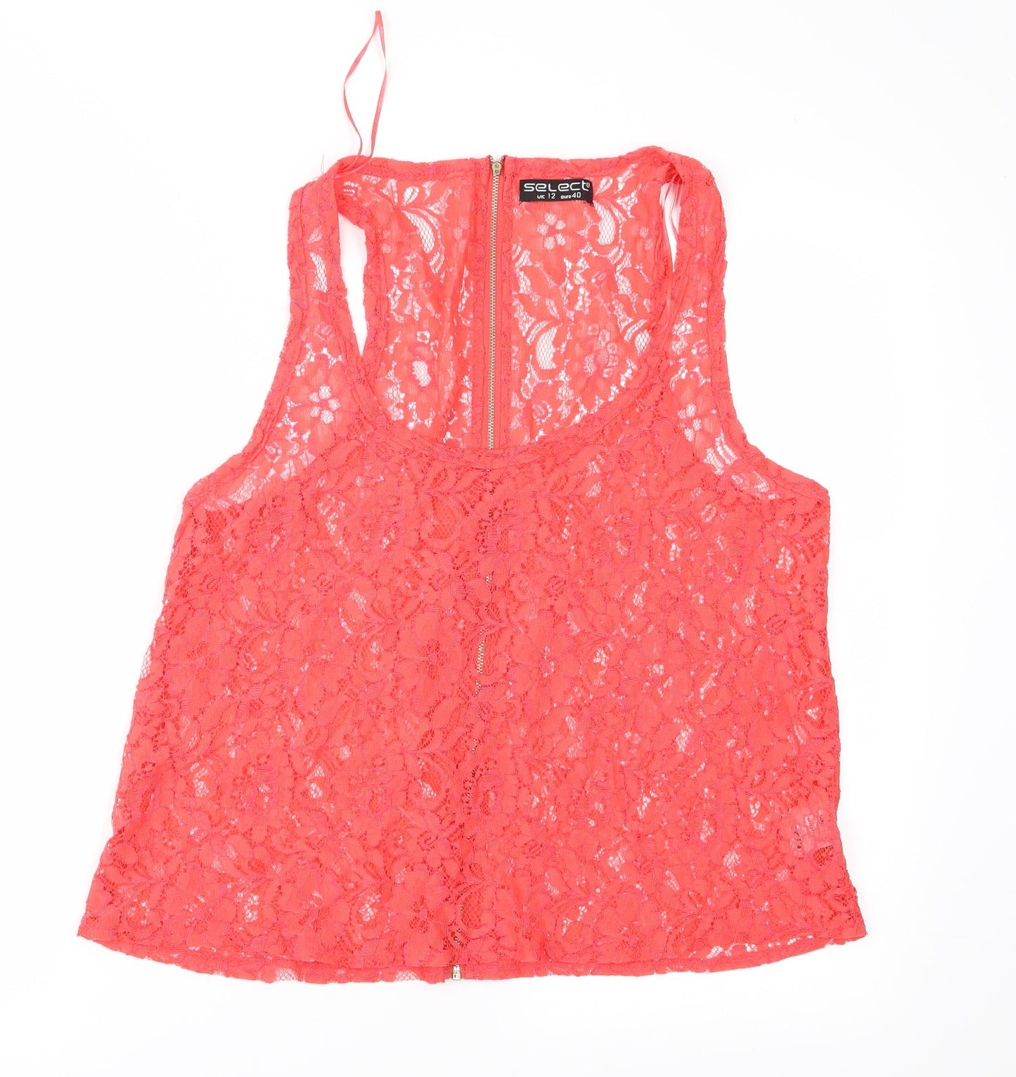 Womens UK Size 12 Select Red Basic Blouse