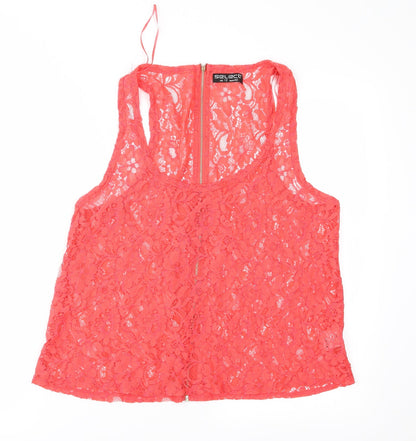 Womens UK Size 12 Select Red Basic Blouse