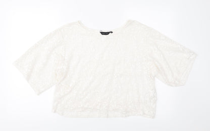 Womens UK Size 14 New Look Ivory Basic Blouse