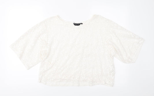 Womens UK Size 14 New Look Ivory Basic Blouse