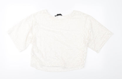 Womens UK Size 14 New Look Ivory Basic Blouse