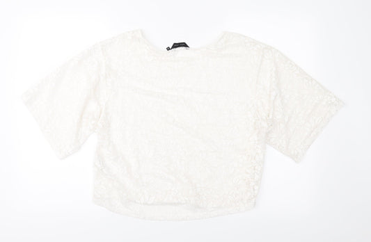 Womens UK Size 14 New Look Ivory Basic Blouse