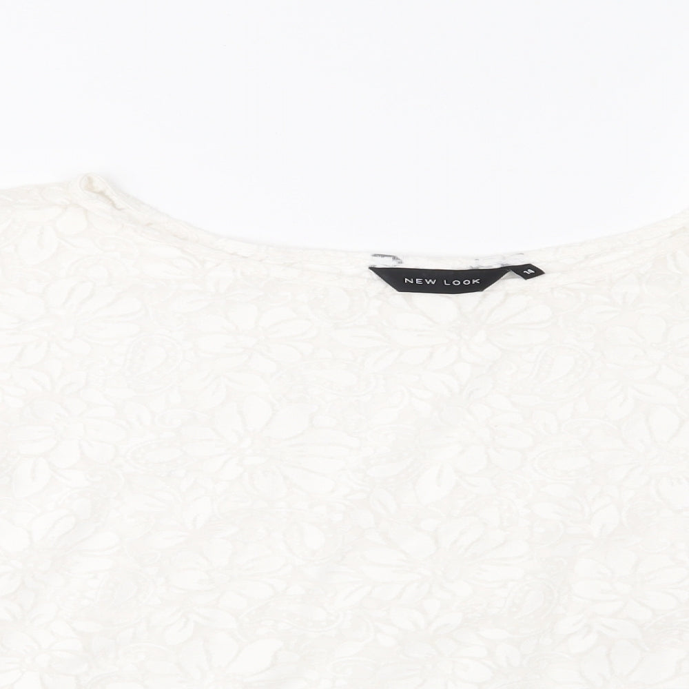 Womens UK Size 14 New Look Ivory Basic Blouse