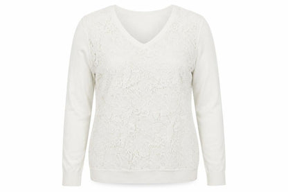 Soon Womens White  Knit Pullover Jumper Size 14