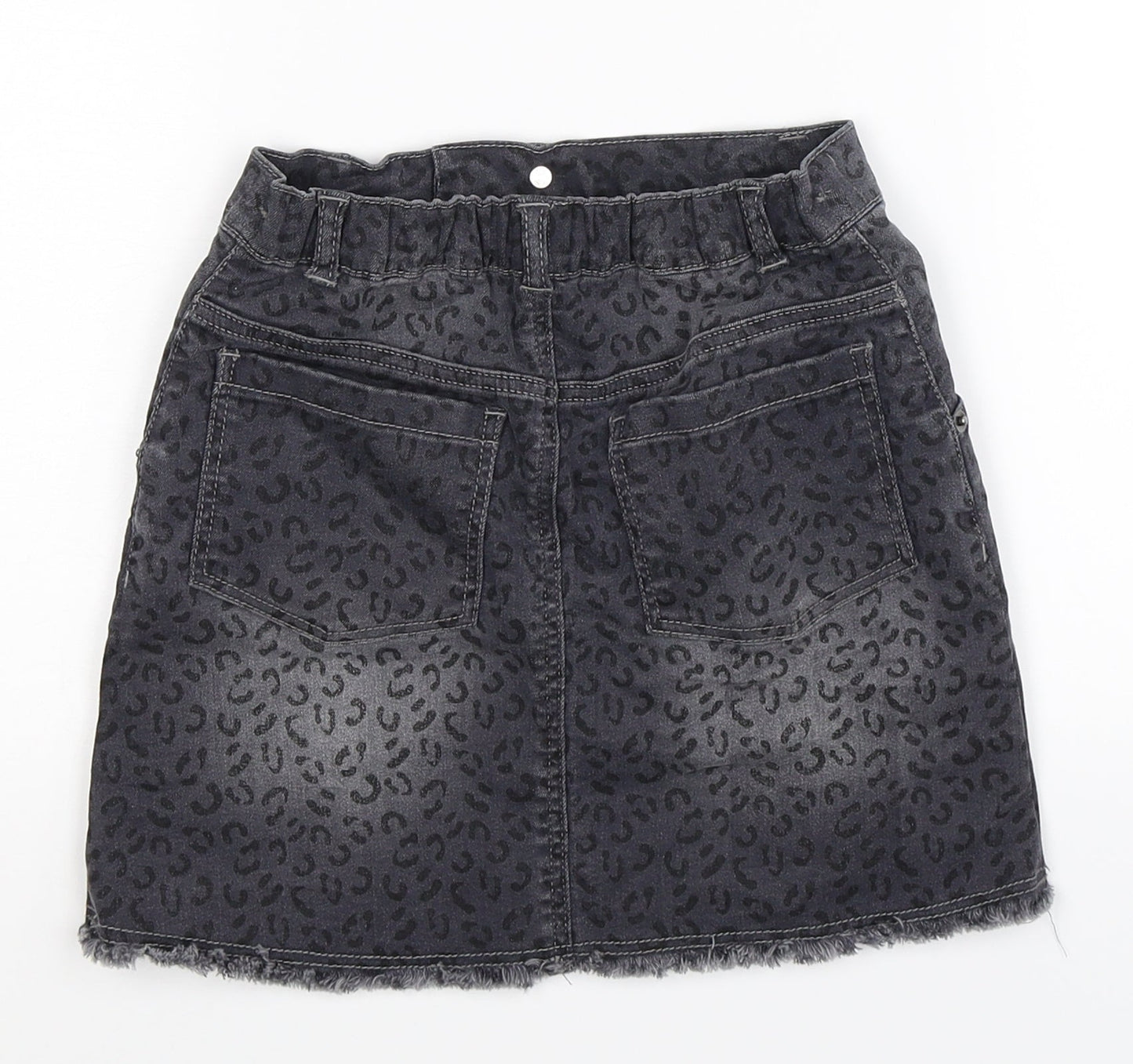 Preworn Girls Grey  Denim A-Line Skirt Size S