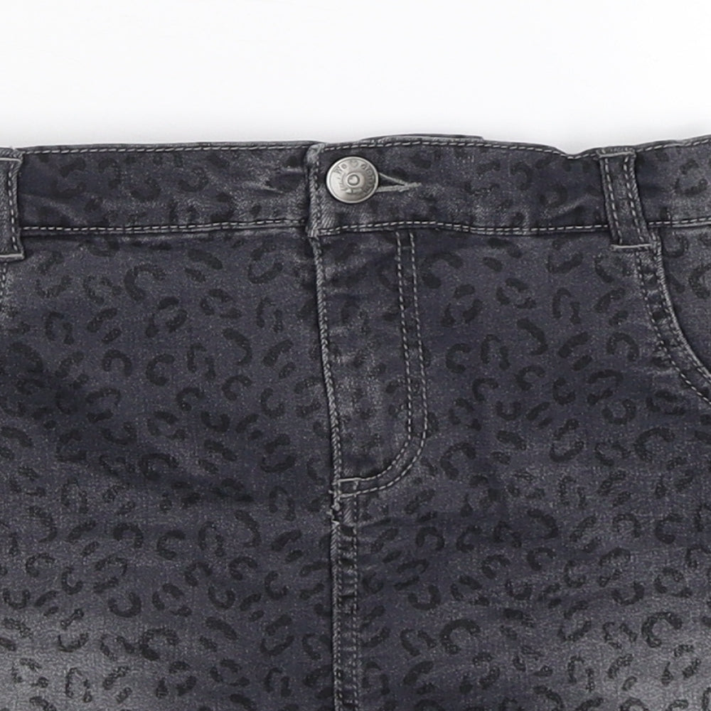 Preworn Girls Grey  Denim A-Line Skirt Size S