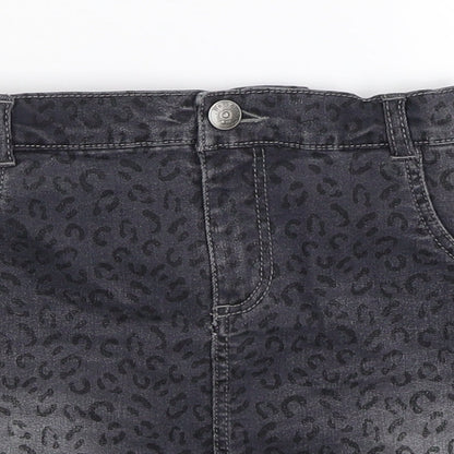 Preworn Girls Grey  Denim A-Line Skirt Size S