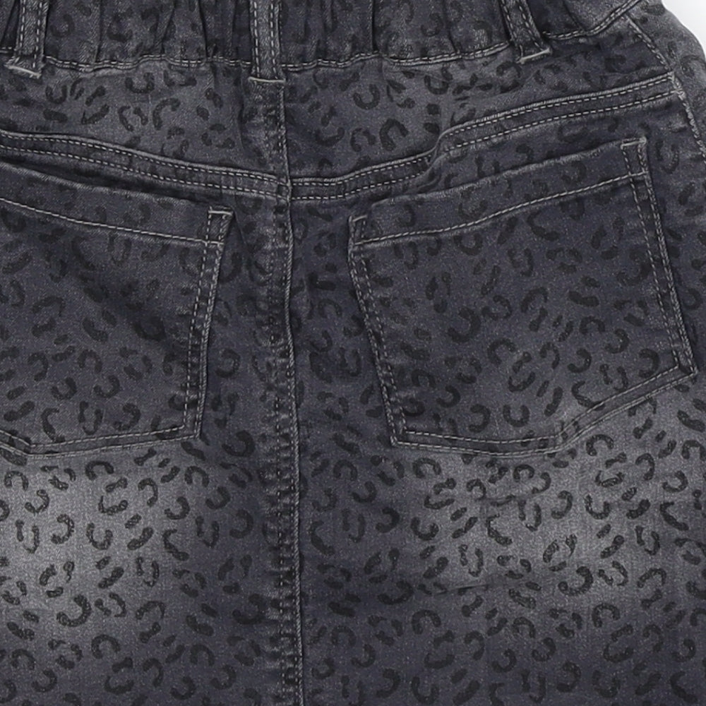 Preworn Girls Grey  Denim A-Line Skirt Size S