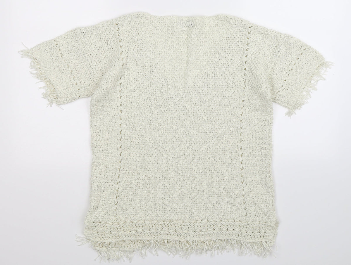 Next Womens Ivory  Knit Pullover Jumper Size 10