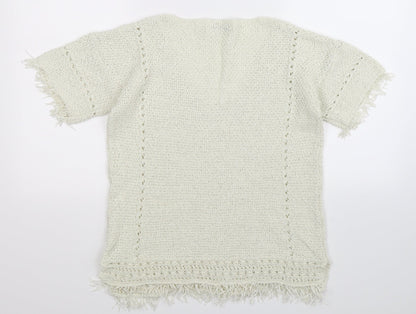 Next Womens Ivory  Knit Pullover Jumper Size 10