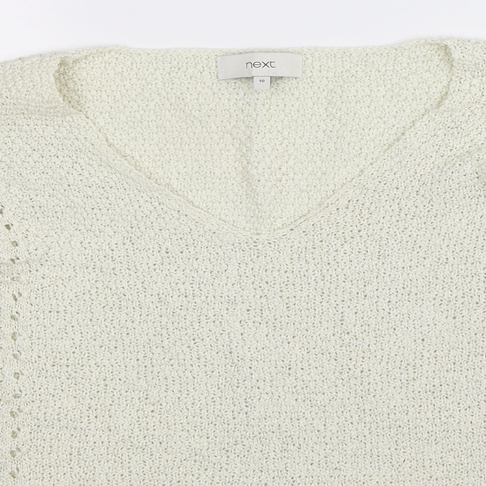 Next Womens Ivory  Knit Pullover Jumper Size 10