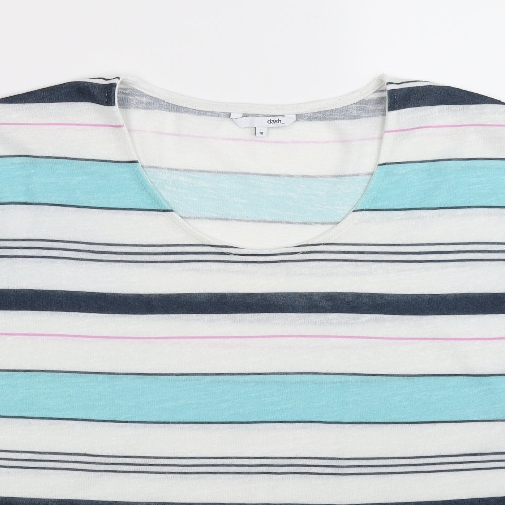 DASH Womens Multicoloured Striped Knit Pullover Jumper Size 18