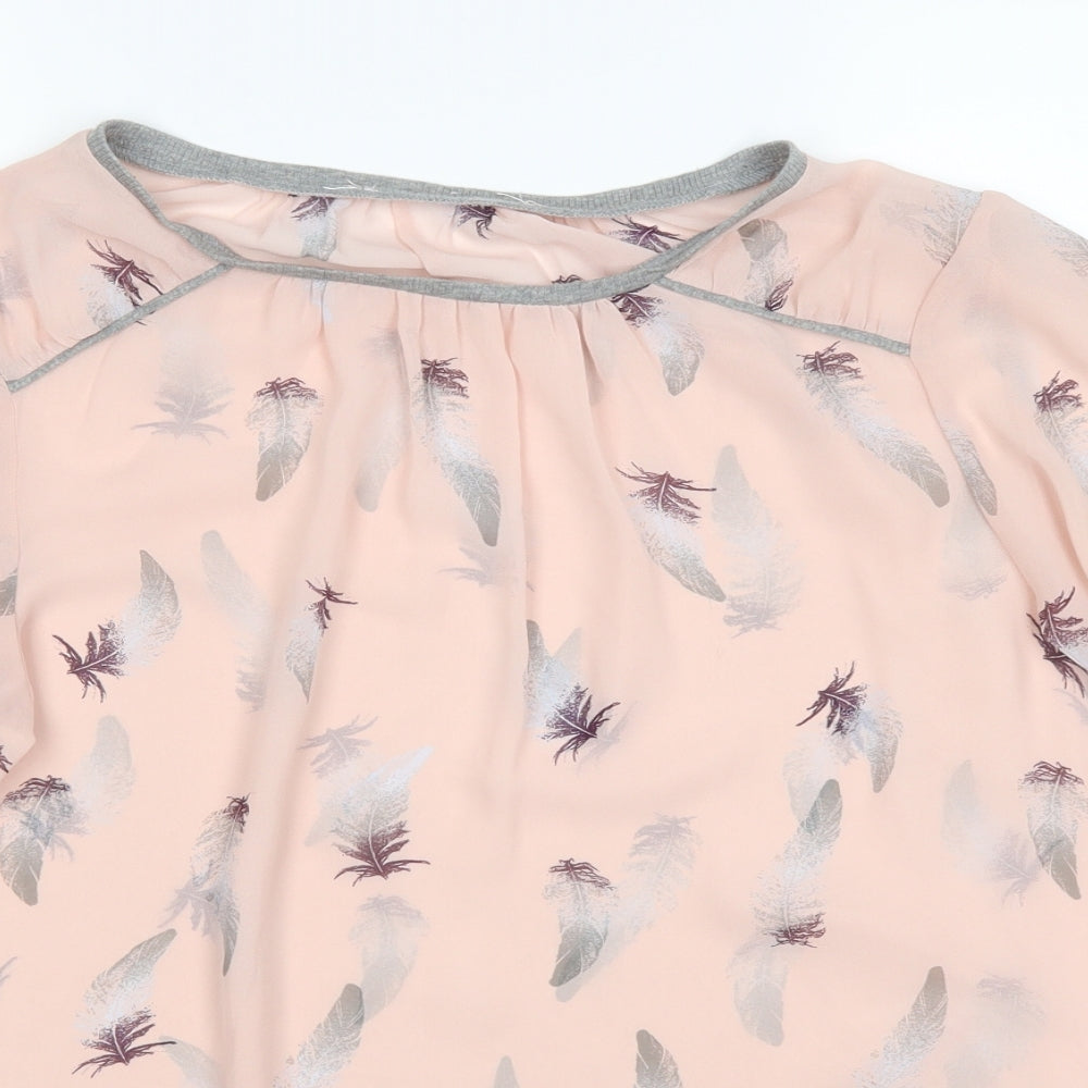 Womens UK Size 12 NEXT Pink Basic Blouse