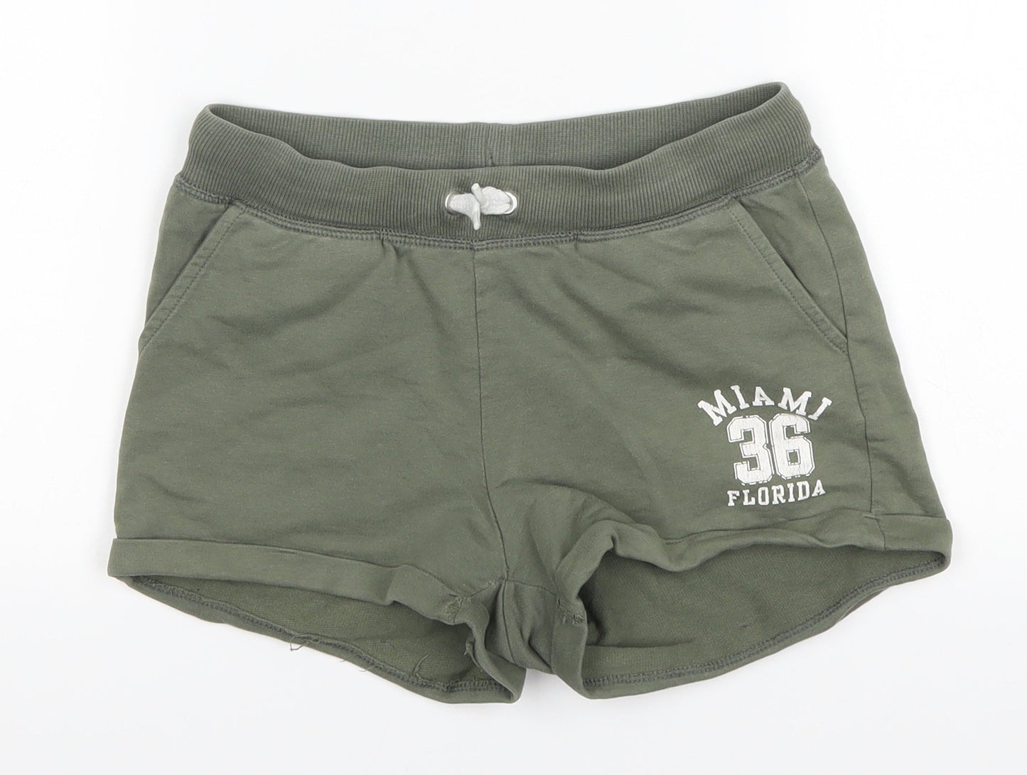 H&M Girls Green   Hot Pants Shorts Size 10-11 Years