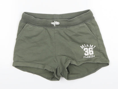 H&M Girls Green   Hot Pants Shorts Size 10-11 Years