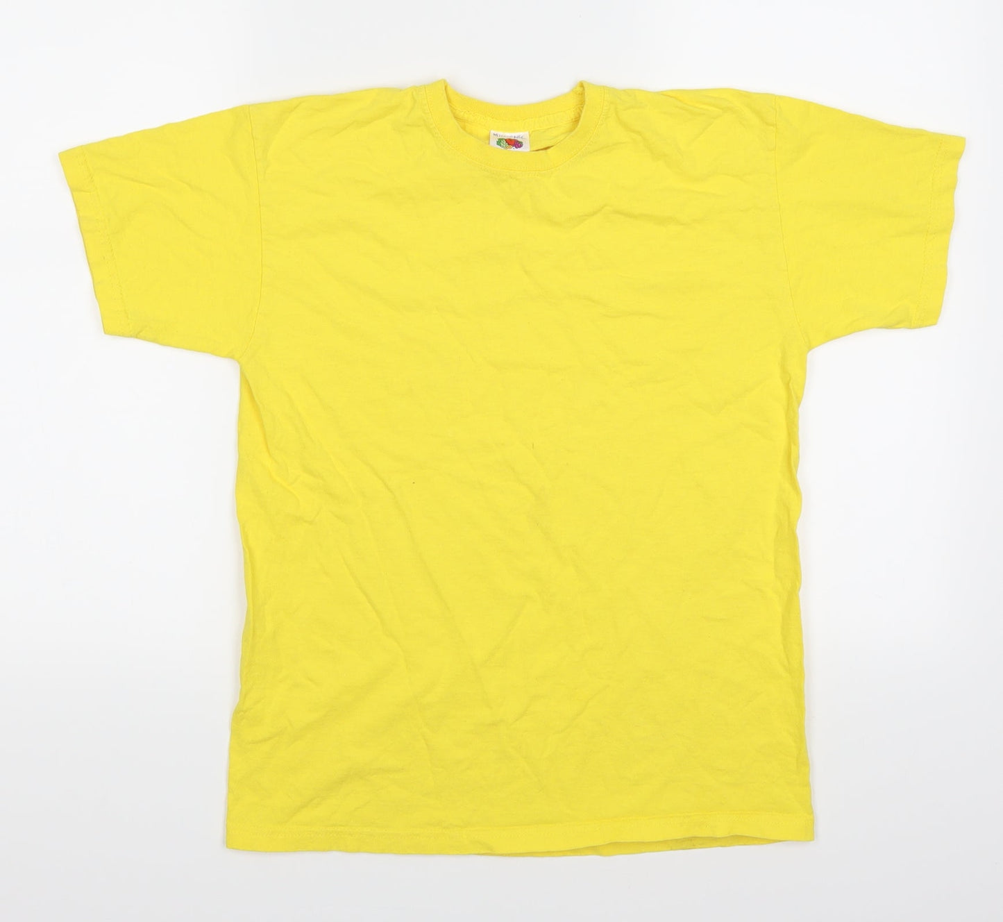 Fruit of the Loom Girls Yellow   Basic T-Shirt Size 12-13 Years