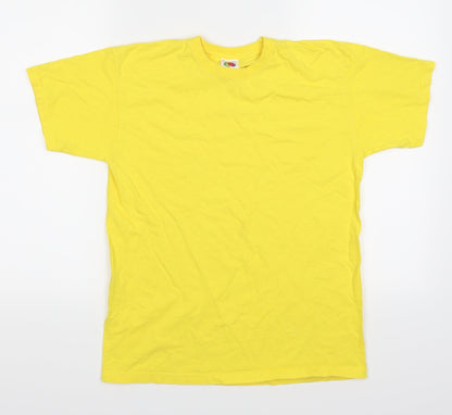 Fruit of the Loom Girls Yellow   Basic T-Shirt Size 12-13 Years