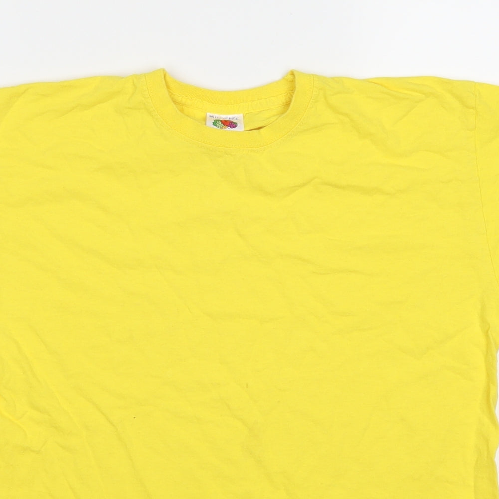 Fruit of the Loom Girls Yellow   Basic T-Shirt Size 12-13 Years