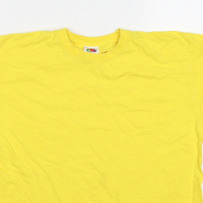 Fruit of the Loom Girls Yellow   Basic T-Shirt Size 12-13 Years
