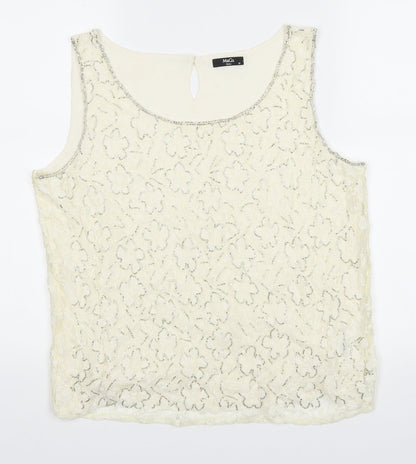 Womens UK Size 12 M&Co Ivory Basic Blouse