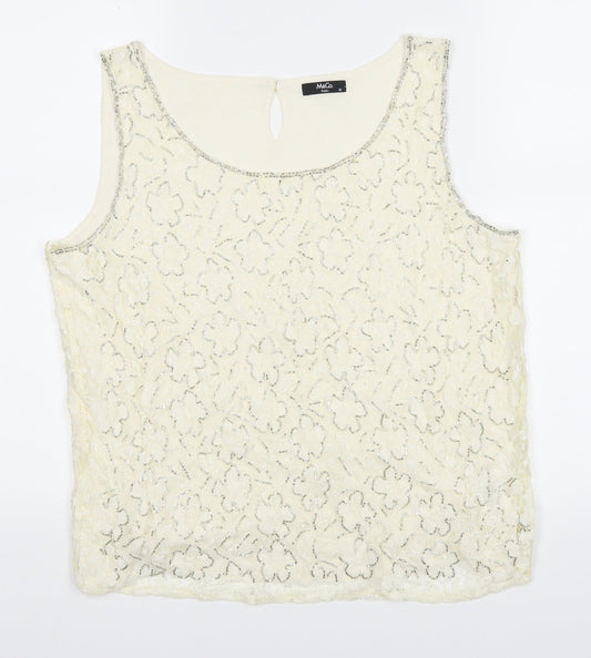 Womens UK Size 12 M&Co Ivory Basic Blouse