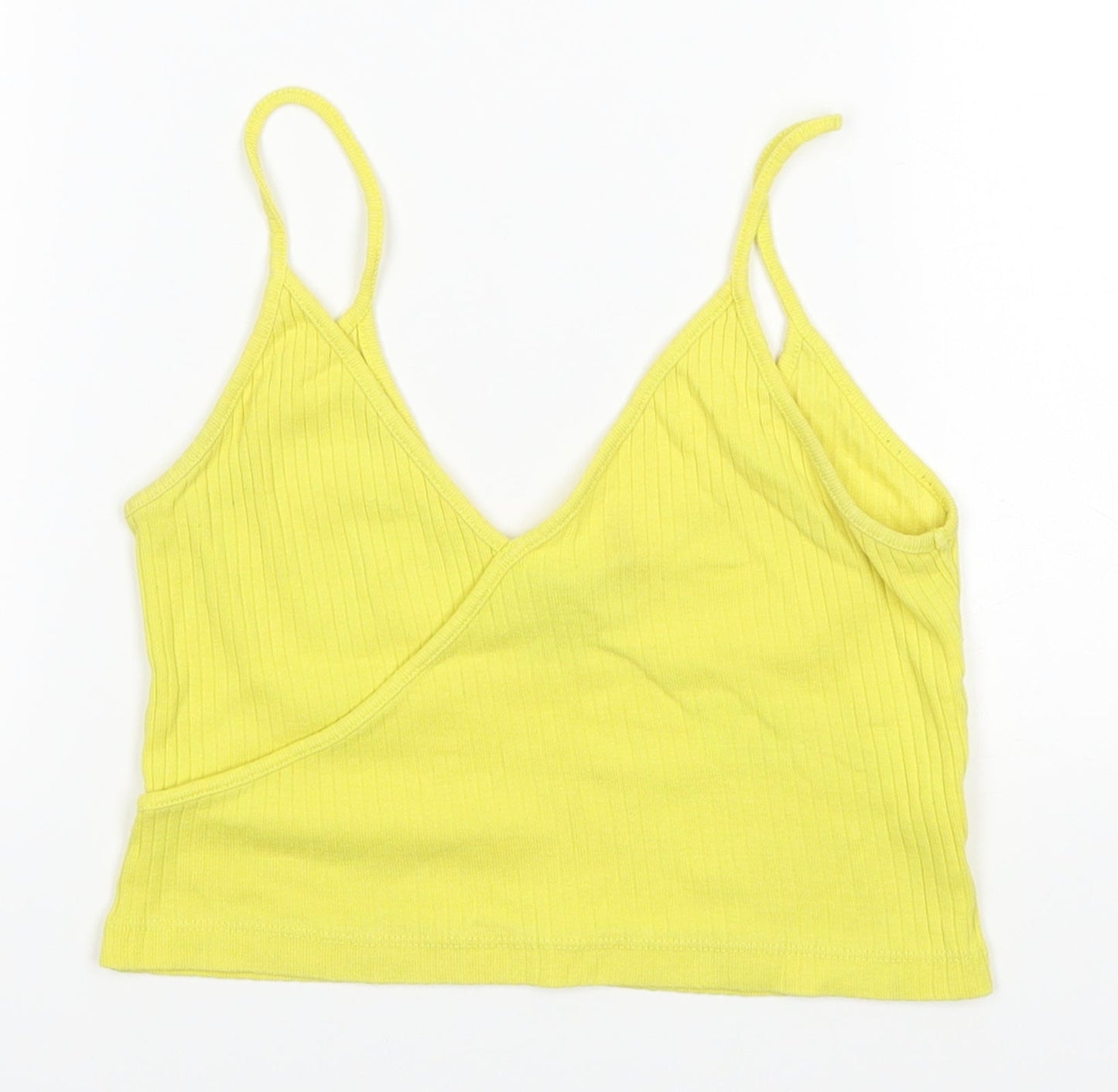 Womens UK Size 8 Topshop Yellow Basic Tank