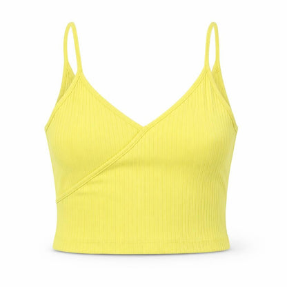 Womens UK Size 8 Topshop Yellow Basic Tank