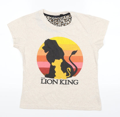 Womens UK Size S love to lounge Beige Basic T-Shirt