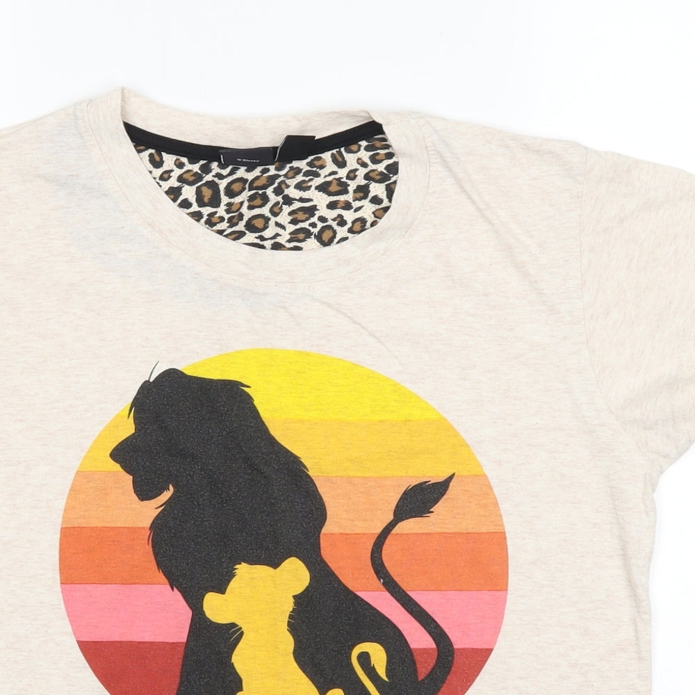 Womens UK Size S love to lounge Beige Basic T-Shirt