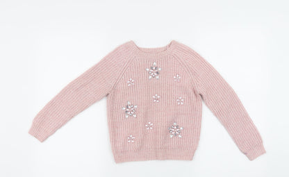I Love Girlswear Girls Pink   Pullover Jumper