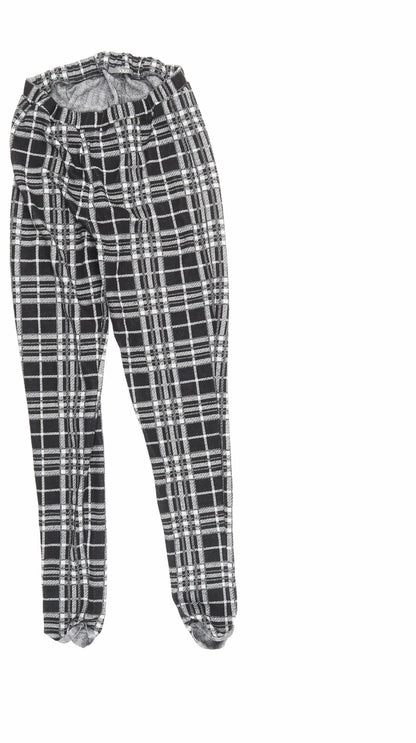 South Womens Black Check  Jogger Leggings Size 10 L26 in