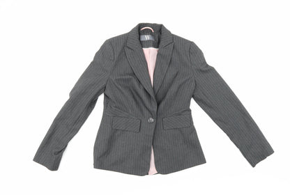 BHS Womens Grey Striped  Jacket Suit Jacket Size 10