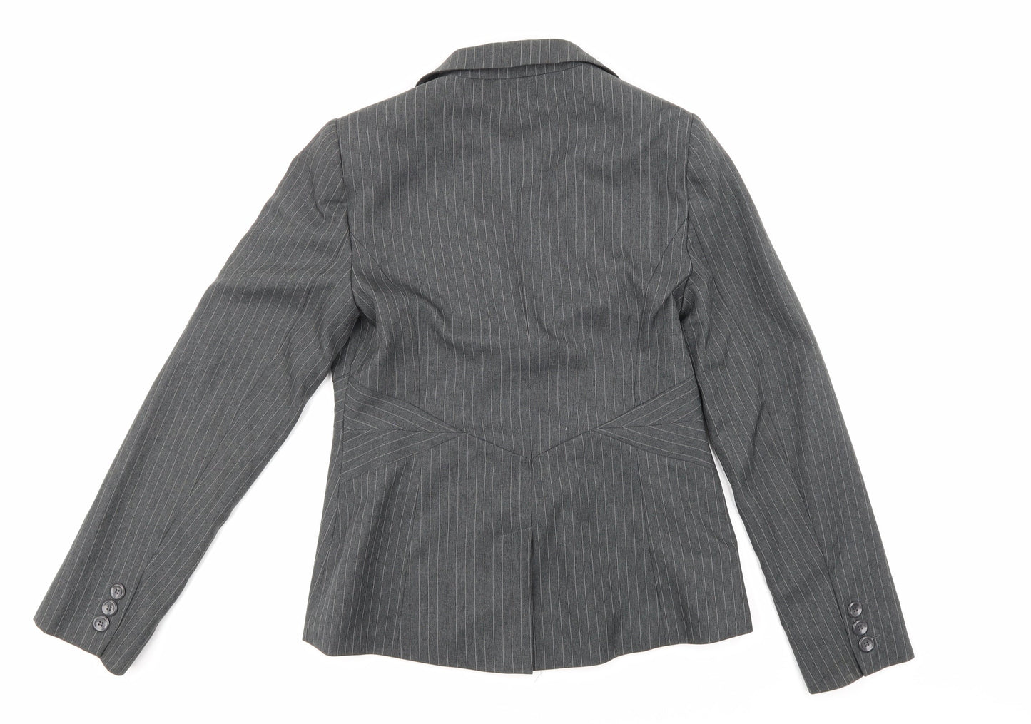 BHS Womens Grey Striped  Jacket Suit Jacket Size 10