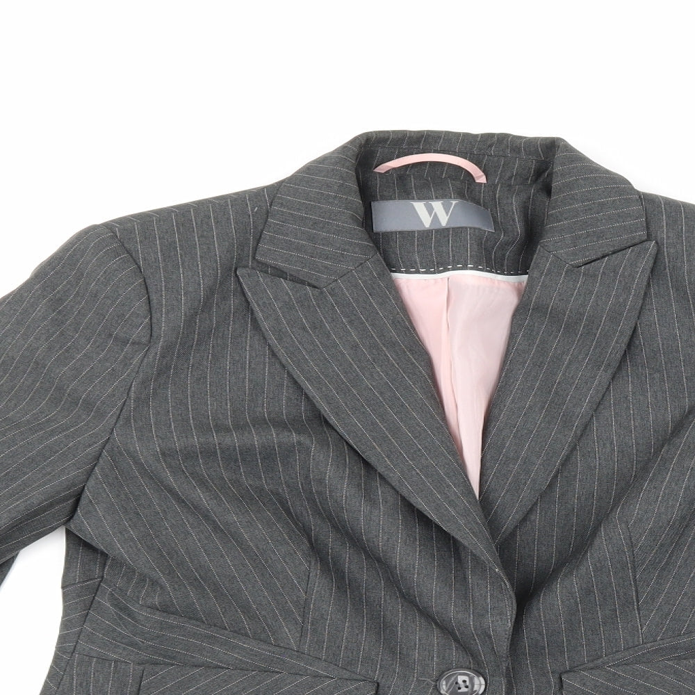 BHS Womens Grey Striped  Jacket Suit Jacket Size 10