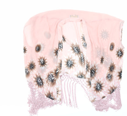 Parisian Collection Womens Pink Floral  Wrap Blouse Size 10