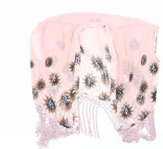Parisian Collection Womens Pink Floral  Wrap Blouse Size 10