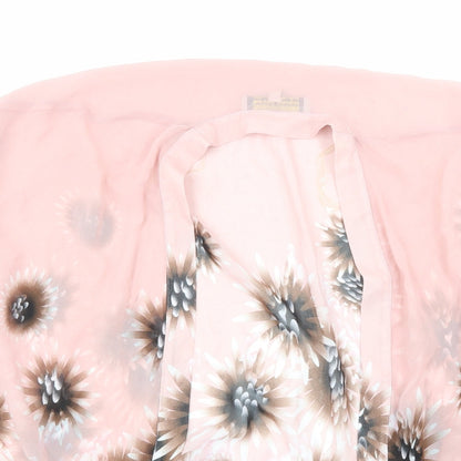 Parisian Collection Womens Pink Floral  Wrap Blouse Size 10