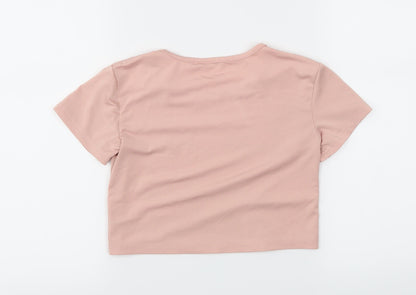 SheIn Girls Pink Solid  Top Nightshirt