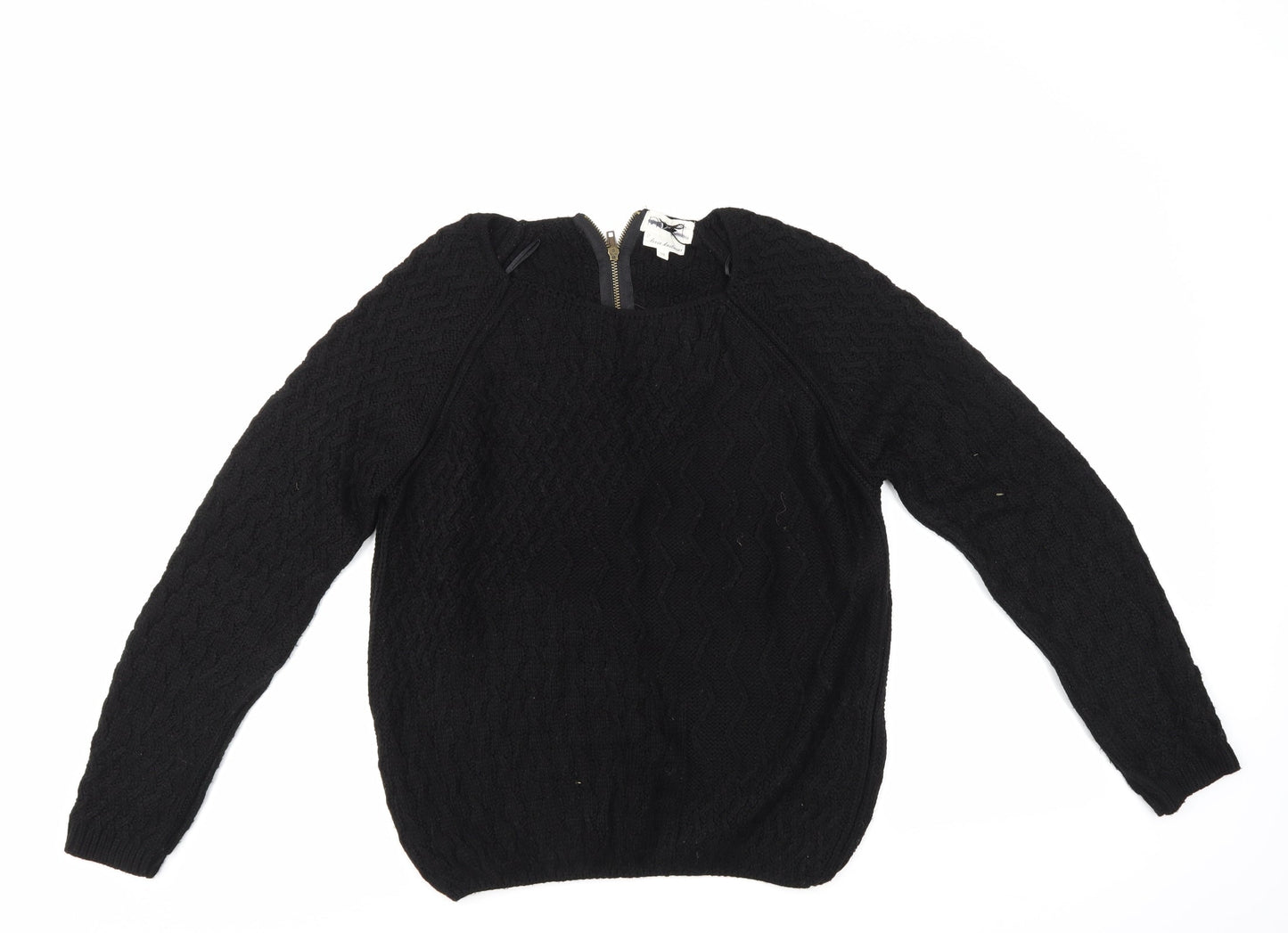 NEXT Womens Black Geometric  Pullover Jumper Size 10
