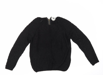 NEXT Womens Black Geometric  Pullover Jumper Size 10