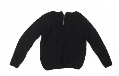 NEXT Womens Black Geometric  Pullover Jumper Size 10