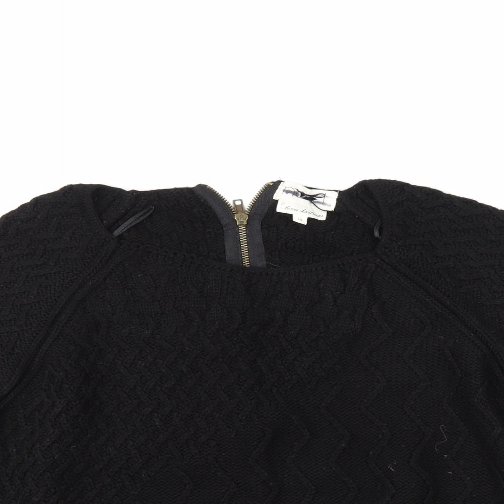 NEXT Womens Black Geometric  Pullover Jumper Size 10