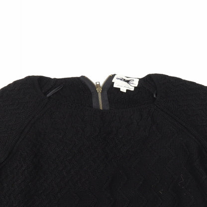 NEXT Womens Black Geometric  Pullover Jumper Size 10
