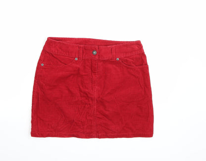 Hennes Womens Red  Corduroy A-Line Skirt Size 8