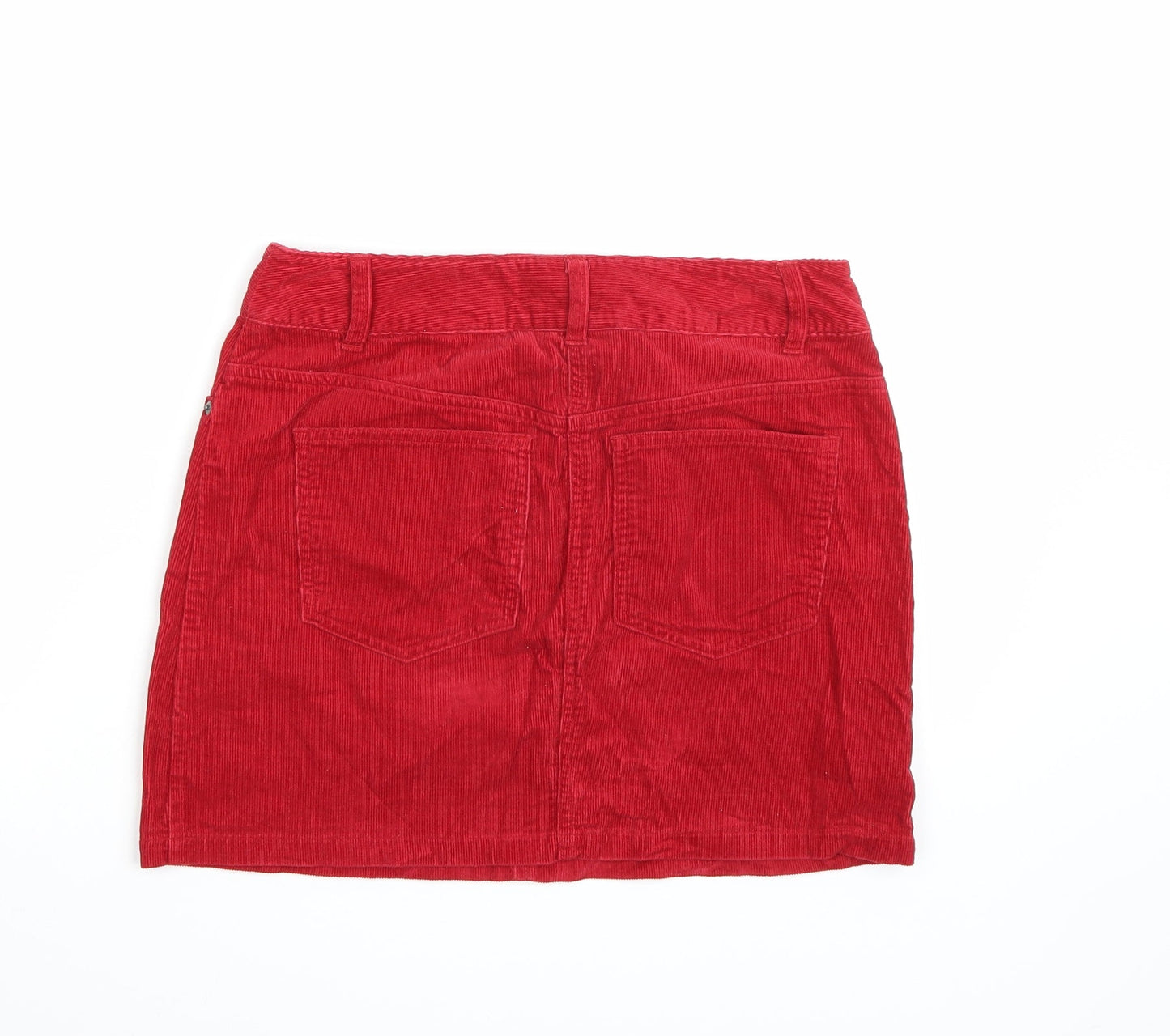 Hennes Womens Red  Corduroy A-Line Skirt Size 8