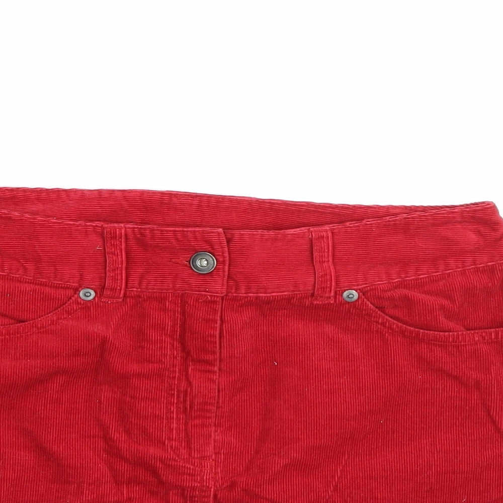 Hennes Womens Red  Corduroy A-Line Skirt Size 8