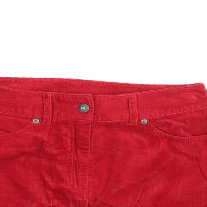 Hennes Womens Red  Corduroy A-Line Skirt Size 8