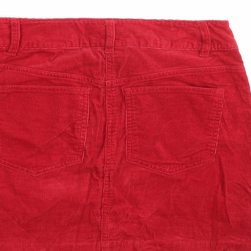 Hennes Womens Red  Corduroy A-Line Skirt Size 8