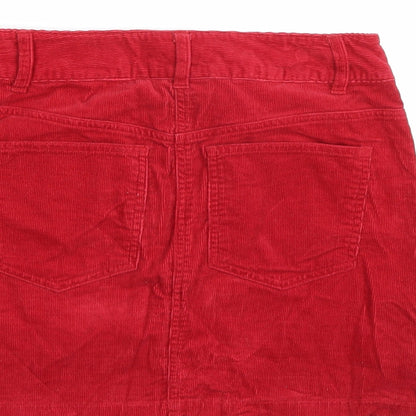 Hennes Womens Red  Corduroy A-Line Skirt Size 8