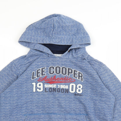 Lee Cooper Boys Blue Striped  Pullover Hoodie Size 13 Years